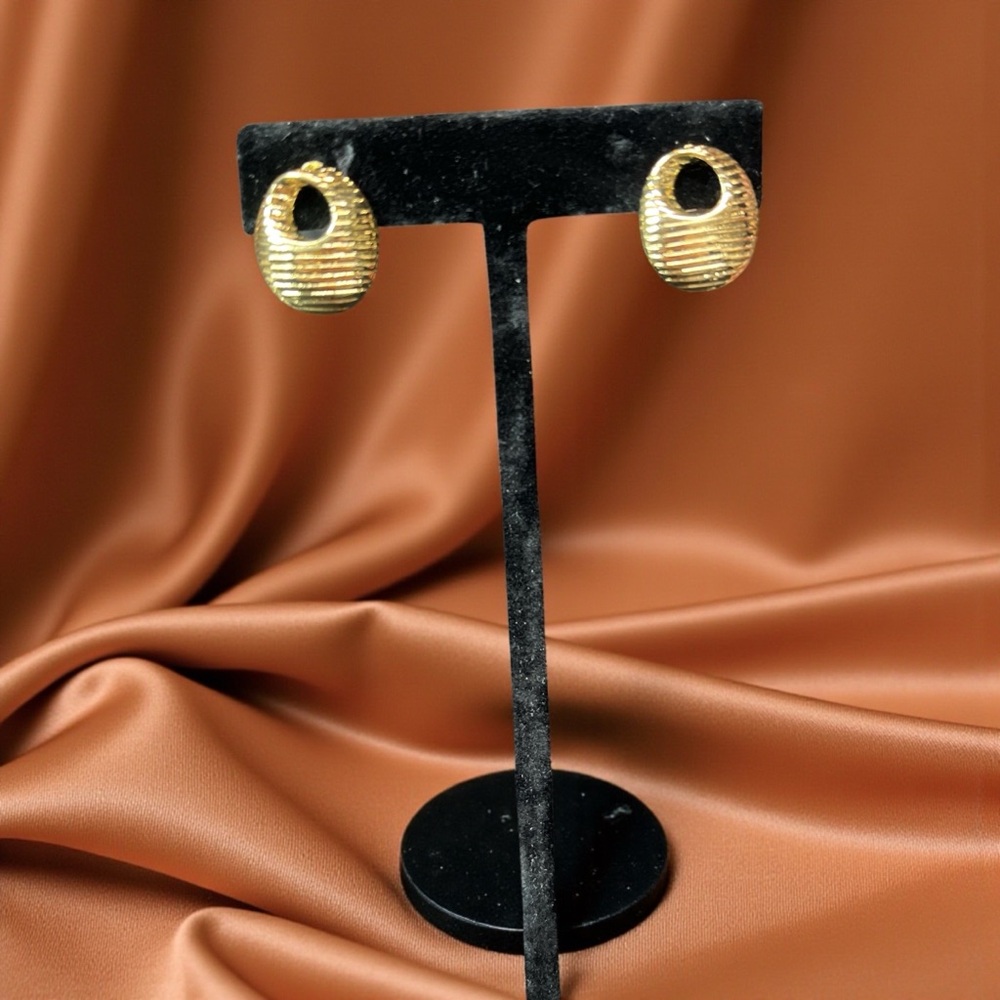 Napier Gold Textured Earrings